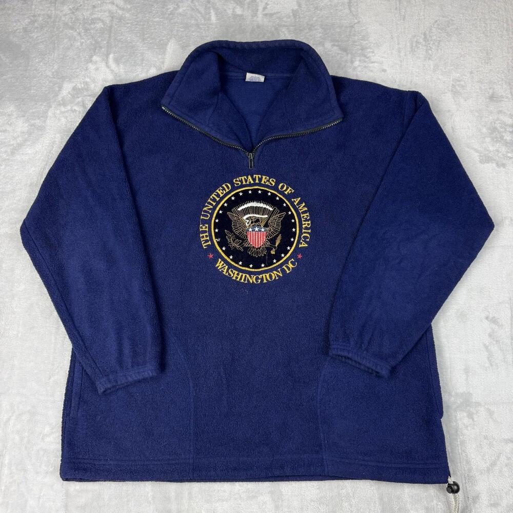 Vintage USA Made Half Zip Fleece United States of America Washington DC Size L